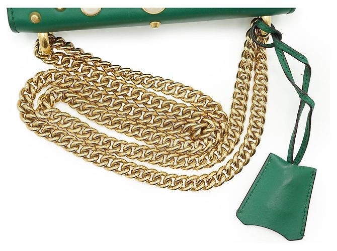 Padlock Gucci Pequena mala de ombro de corrente com pérolas artificiais, fecho de cadeado e tachas - vista 9