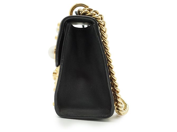 Padlock Gucci Picca borsa a tracolla con catena, decorata con perle sintetiche, borchie e lucchetto - vista 3