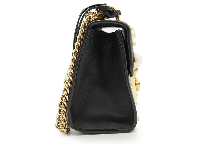 Padlock Gucci Picca borsa a tracolla con catena, decorata con perle sintetiche, borchie e lucchetto - vista 4