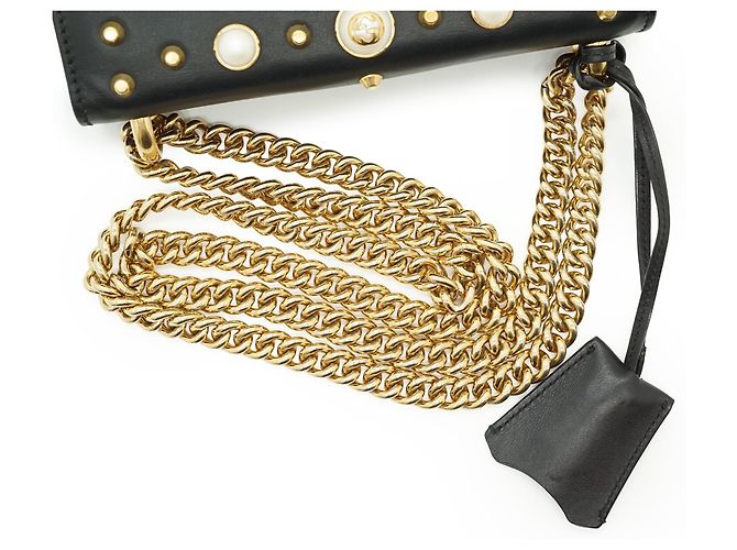 Padlock Gucci Picca borsa a tracolla con catena, decorata con perle sintetiche, borchie e lucchetto - vista 9
