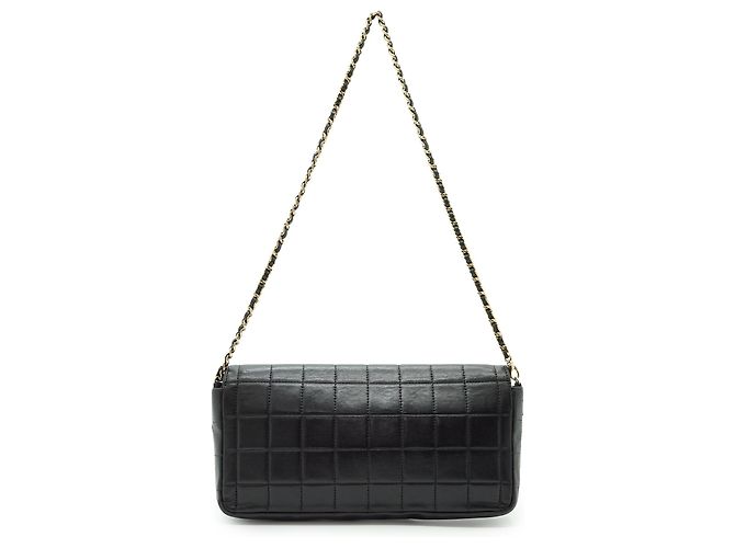 Chanel Borsa a tracolla con catena East West Chocolate Bar in pelle d'agnello - vista 2
