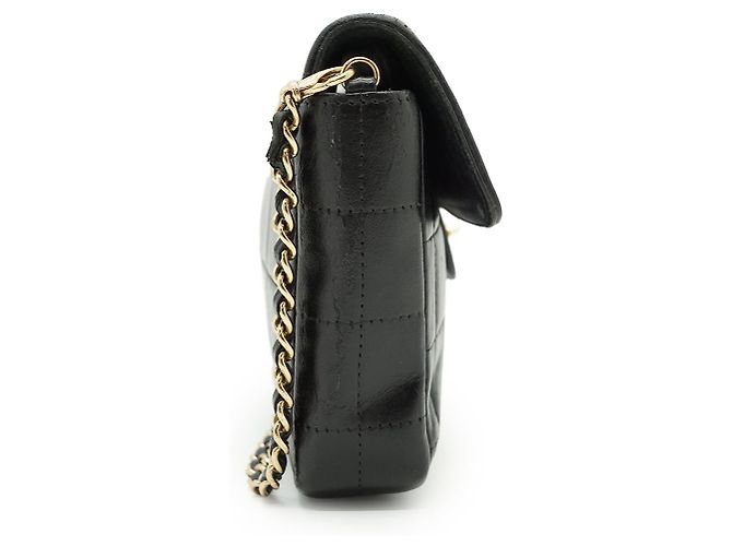 Chanel Borsa a tracolla con catena East West Chocolate Bar in pelle d'agnello - vista 4