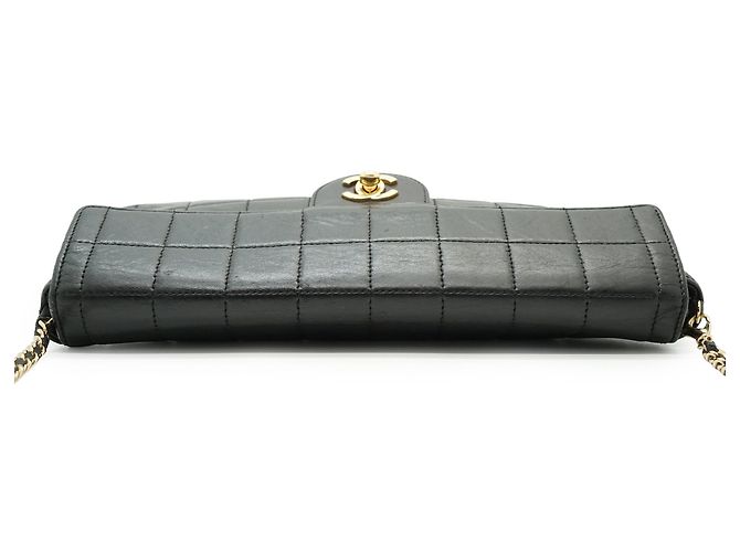 Chanel Borsa a tracolla con catena East West Chocolate Bar in pelle d'agnello - vista 8