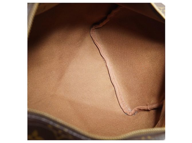 Louis Vuitton Monogram Speedy 35 in tela marrone e pelle - vista 16