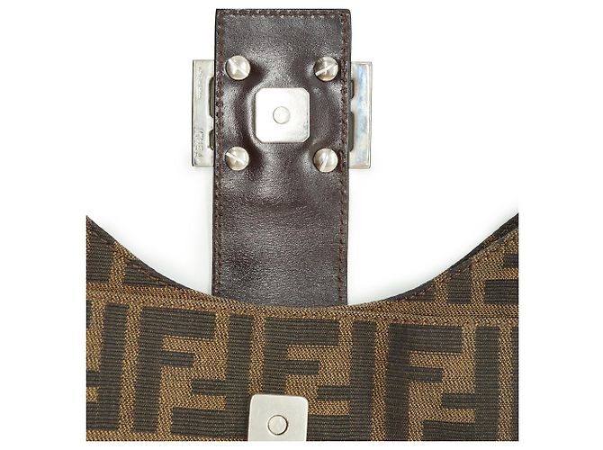 Sac Hobo Fendi Zucca Marron Cuir et Toile - vue 10