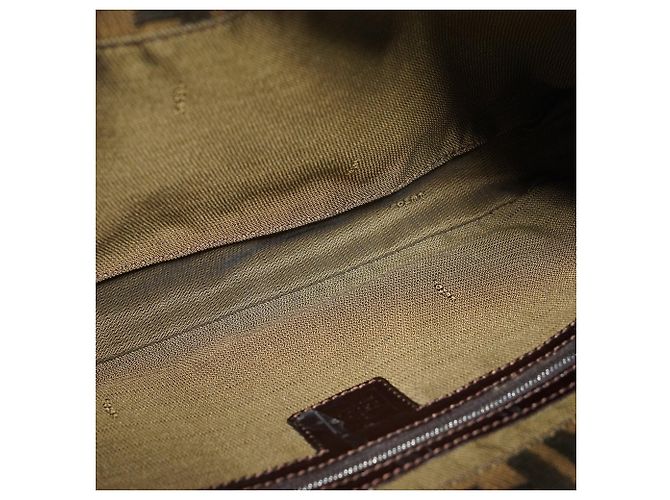 Sac Hobo Fendi Zucca Marron Cuir et Toile - vue 13