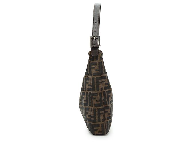 Sac Hobo Fendi Zucca Marron Cuir et Toile - vue 3
