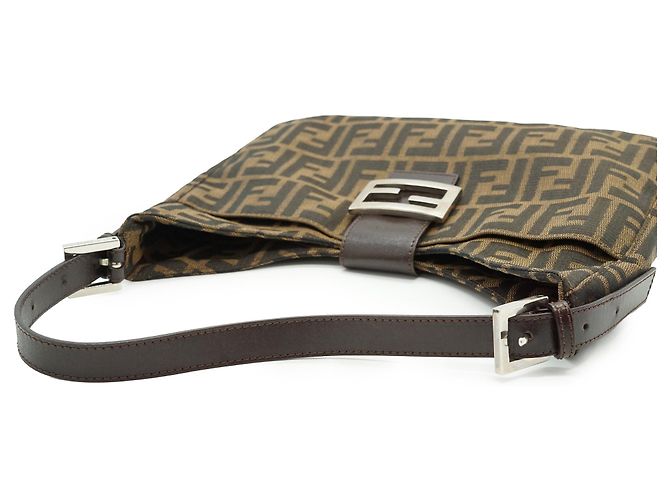 Sac Hobo Fendi Zucca Marron Cuir et Toile - vue 9