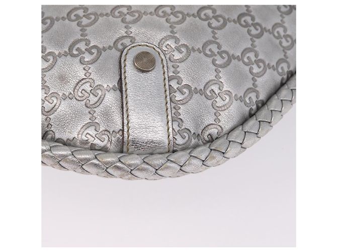GUCCI GG Canvas Guccissima Britt Shoulder Bag Leather Silver 167732 Auth 210889V - Jerrillo - vista 17