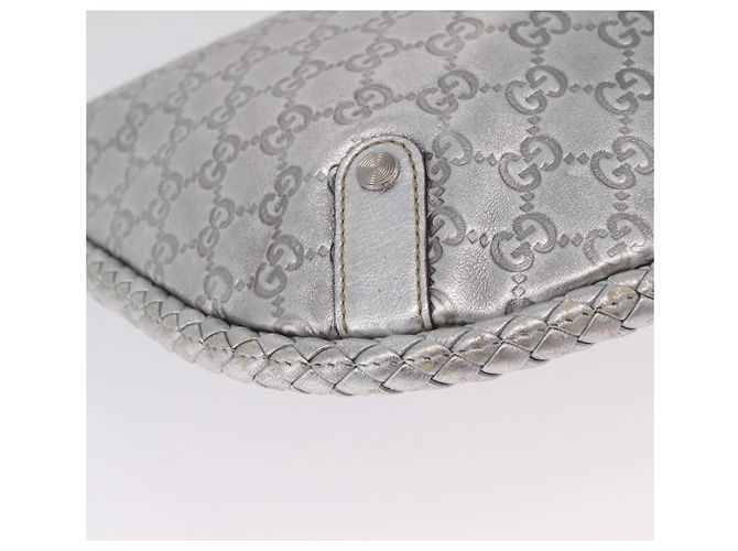GUCCI GG Canvas Guccissima Britt Shoulder Bag Leather Silver 167732 Auth 210889V - Jerrillo - vista 18