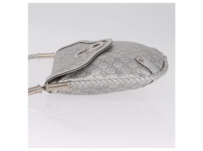 GUCCI GG Canvas Guccissima Britt Shoulder Bag Leather Silver 167732 Auth 210889V - Jerrillo - vista 4