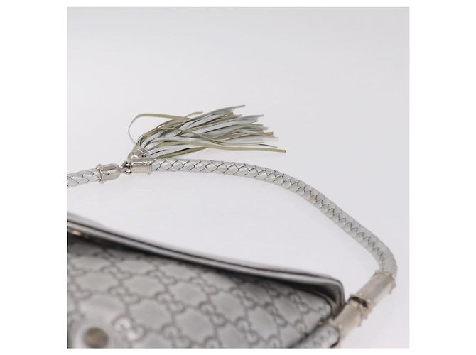 GUCCI GG Canvas Guccissima Britt Shoulder Bag Leather Silver 167732 Auth 210889V - Jerrillo - vista 8