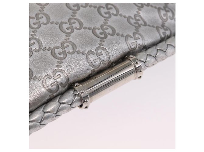 GUCCI GG Canvas Guccissima Britt Shoulder Bag Leather Silver 167732 Auth 210889V - Jerrillo - vista 9