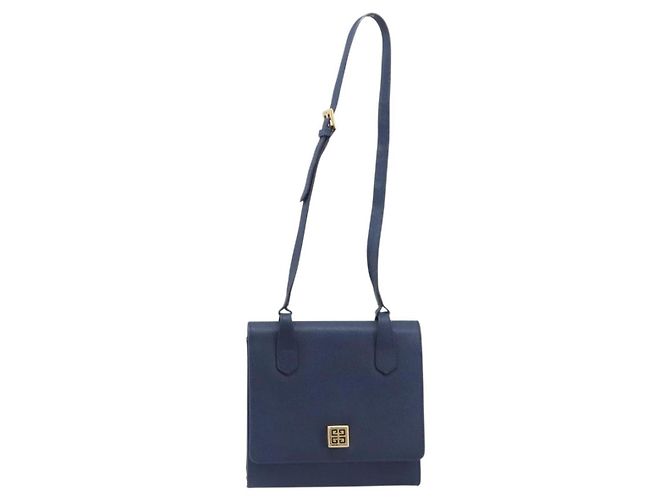 GIVENCHY Schultertasche Leder Navy Gold Auth BA16683A - Jerrillo - Ansicht 2