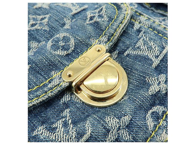 Louis Vuitton Monogram Denim Baggy GM Shoulder Bag Blue M95048 - vista 17