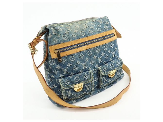 Louis Vuitton Monogram Denim Baggy GM Shoulder Bag Blue M95048 - vista 4