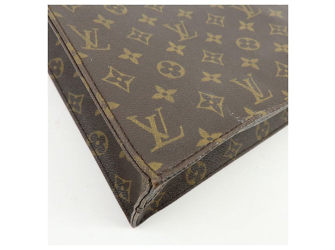 Louis Vuitton Monogram Sac Plat Tote Bag Hand Bag Brown M51140 - vista 13
