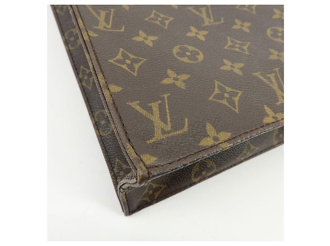 Louis Vuitton Monogram Sac Plat Tote Bag Hand Bag Brown M51140 - vista 15