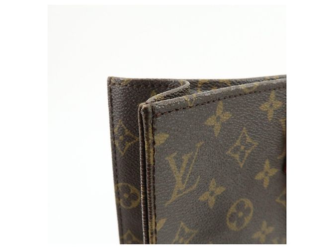 Louis Vuitton Monogram Sac Plat Tote Bag Hand Bag Brown M51140 - vista 18