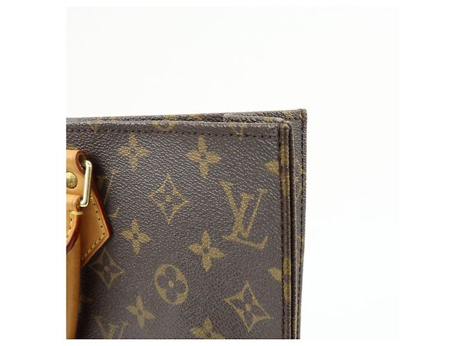 Louis Vuitton Monogram Sac Plat Tote Bag Hand Bag Brown M51140 - vista 19