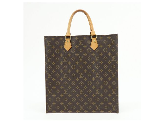 Louis Vuitton Monogram Sac Plat Tote Bag Hand Bag Brown M51140 - vista 2