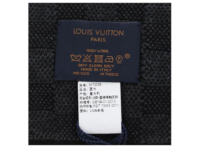 LOUIS VUITTON Eschar Petit Scarf Wool Black LV Auth 209349M - Jerrillo - vista 17