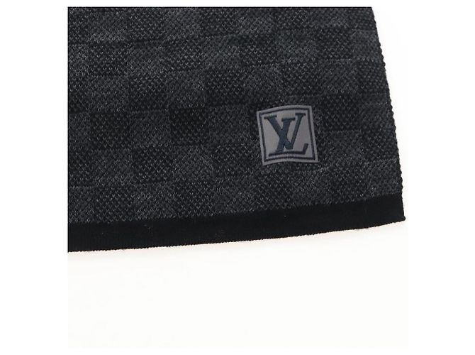 LOUIS VUITTON Eschar Petit Scarf Wool Black LV Auth 209349M - Jerrillo - vista 4