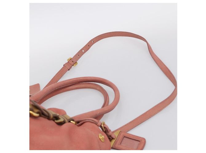 PRADA Hand Bag Vittero Dino Leather 2way Pink Gold Auth 207141A - Jerrillo - vista 10