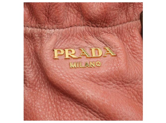 PRADA Hand Bag Vittero Dino Leather 2way Pink Gold Auth 207141A - Jerrillo - vista 20