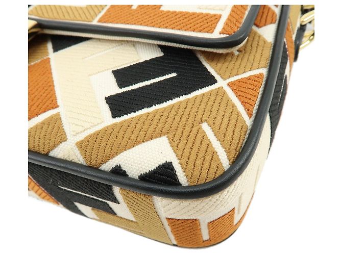 FENDI Mamma Baguette Bolsa de Ombro e Bolsa de Mão 2Way em Lona e Couro - vista 6