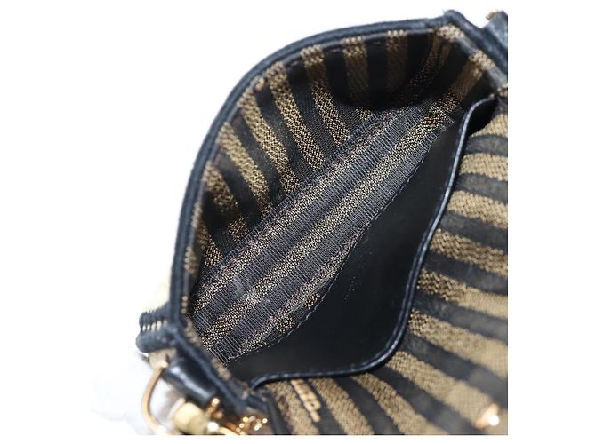 FENDI Nano Bucket Charm Hand Pouch Charm Raffia 2way Beige Gold Auth 207075M - Jerrillo - vista 10