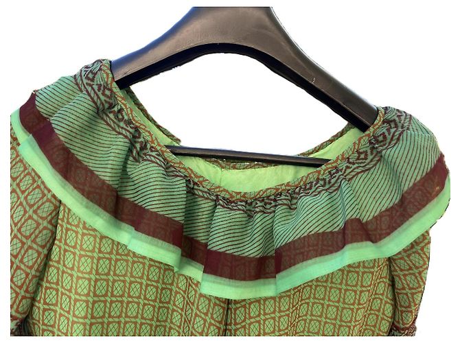 Autre Marque Vestido largo estampado de seda y viscosa - vista 3