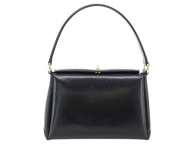 GUCCI Hand Bag Leather Black Gold Auth 183374 - Jerrillo - vista 13