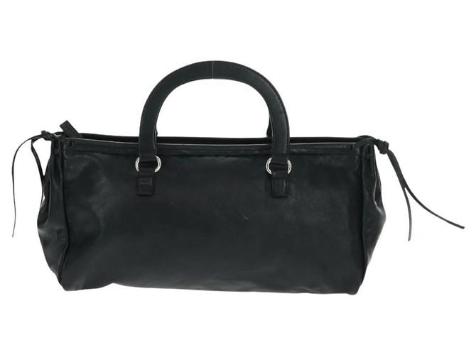 PRADA Hand Bag Leather Black Silver Auth 162511V - Jerrillo - vista 2
