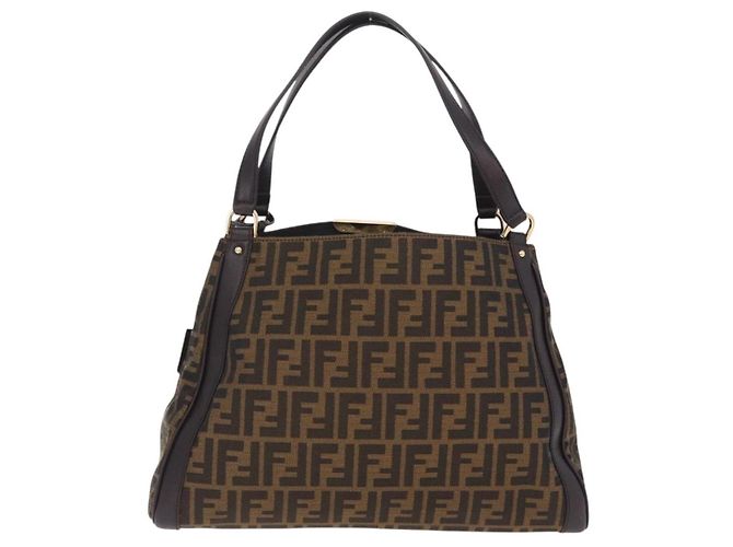 FENDI Zucca Canvas Shoulder Bag Black Brown Auth 212096SAV - Jerrillo - vista 2