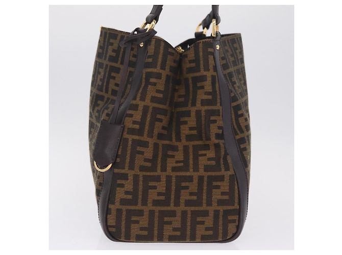 FENDI Zucca Canvas Shoulder Bag Black Brown Auth 212096SAV - Jerrillo - vista 3