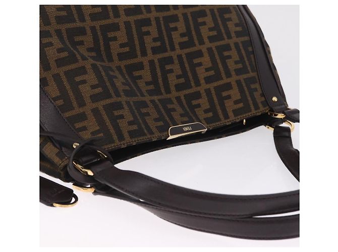 FENDI Zucca Canvas Shoulder Bag Black Brown Auth 212096SAV - Jerrillo - vista 6