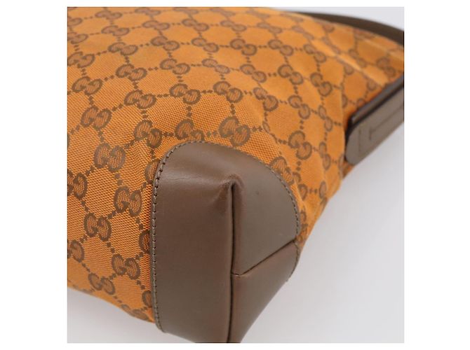 GUCCI GG Canvas Shoulder Bag Orange Gold Tone 337598 Auth BA16781 - Jerrillo - vista 11
