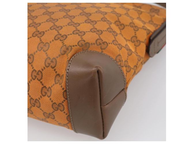 GUCCI GG Canvas Shoulder Bag Orange Gold Tone 337598 Auth BA16781 - Jerrillo - vista 13