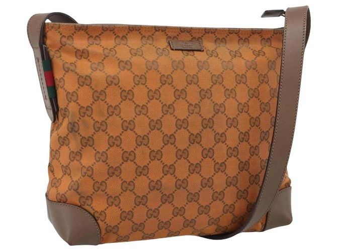 GUCCI GG Canvas Shoulder Bag Orange Gold Tone 337598 Auth BA16781 - Jerrillo - vista 2