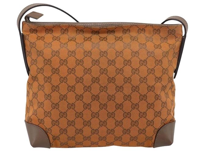 GUCCI GG Canvas Shoulder Bag Orange Gold Tone 337598 Auth BA16781 - Jerrillo - vista 3