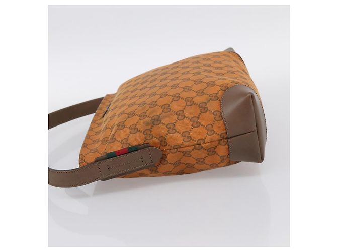 GUCCI GG Canvas Shoulder Bag Orange Gold Tone 337598 Auth BA16781 - Jerrillo - vista 4