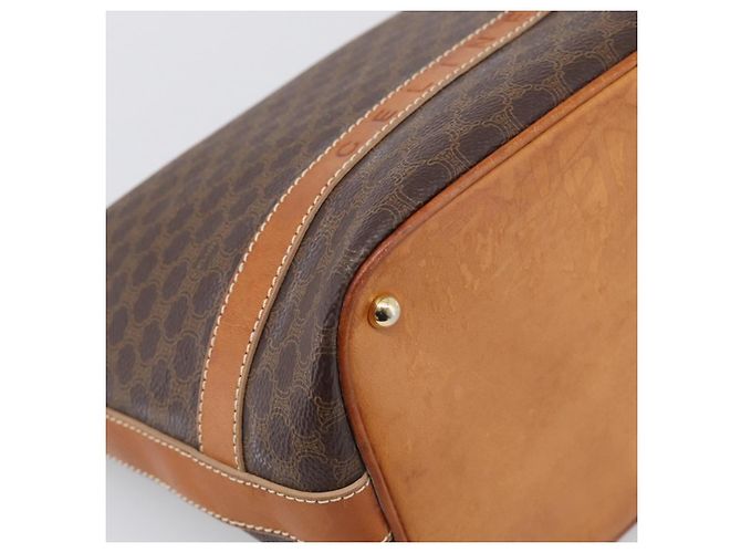 Céline CELINE Sac à épaule en toile Macadam PVC Cuir Marron Or Auth ka6930 - Jerrillo - vue 12