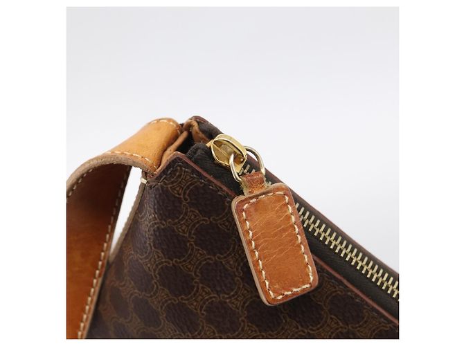 Céline CELINE Sac à épaule en toile Macadam PVC Cuir Marron Or Auth ka6930 - Jerrillo - vue 16
