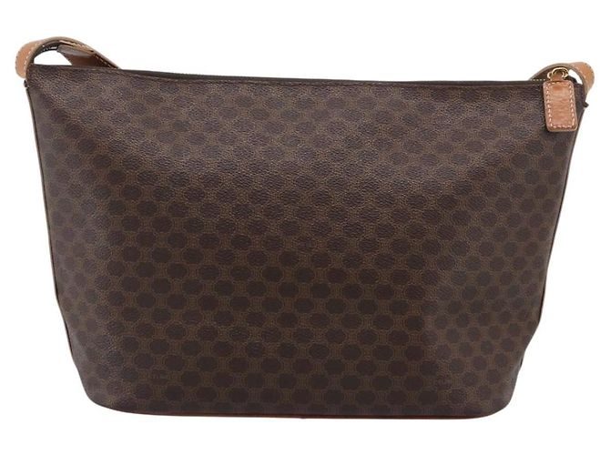 Céline CELINE Sac à épaule en toile Macadam PVC Cuir Marron Or Auth ka6930 - Jerrillo - vue 3