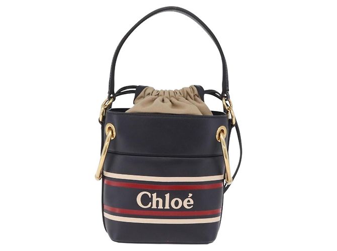 Chloé Bolsa Chloe em couro azul marinho e dourado Auth 213323A - Jerrillo - vista 13