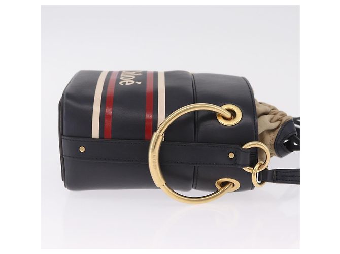 Chloé Bolsa Chloe em couro azul marinho e dourado Auth 213323A - Jerrillo - vista 3
