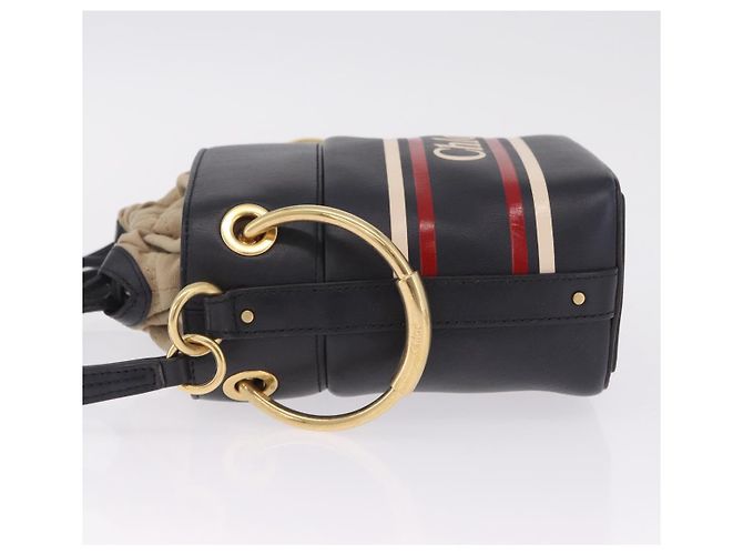 Chloé Bolsa Chloe em couro azul marinho e dourado Auth 213323A - Jerrillo - vista 4