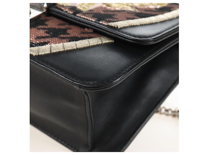 Christian Dior Sac à épaule à chaîne Cuir Noir Argent Auth 213360M - Jerrillo - vue 13