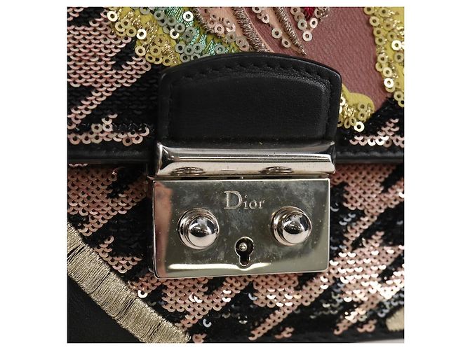 Christian Dior Sac à épaule à chaîne Cuir Noir Argent Auth 213360M - Jerrillo - vue 16